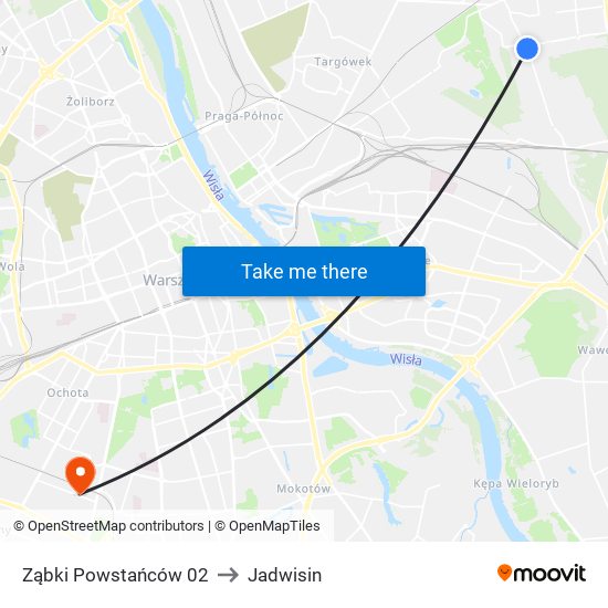 Ząbki Powstańców 02 to Jadwisin map