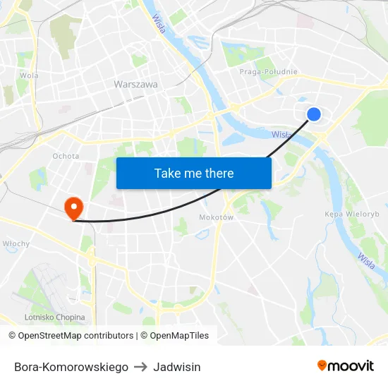 Bora - Komorowskiego to Jadwisin map