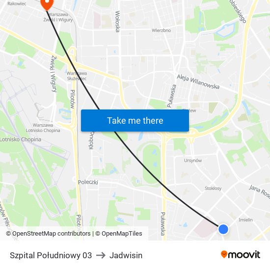 Szpital Południowy 03 to Jadwisin map