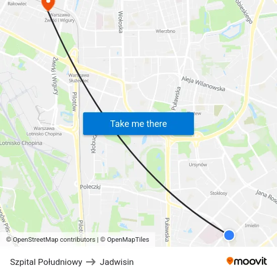 Szpital Południowy to Jadwisin map