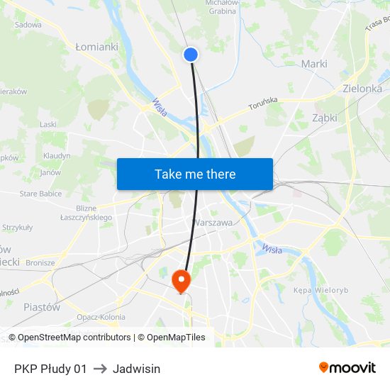 PKP Płudy to Jadwisin map