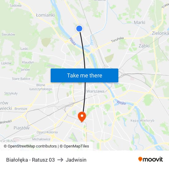 Białołęka - Ratusz 03 to Jadwisin map