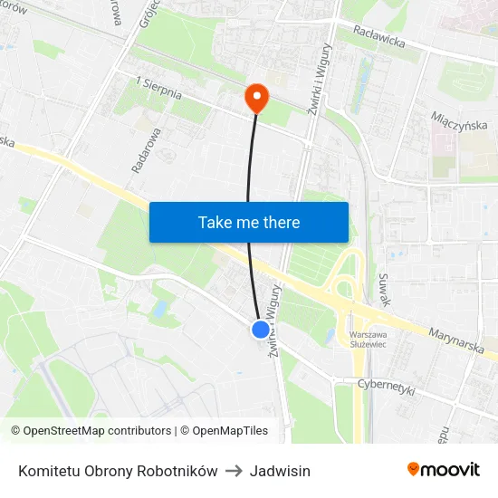 Komitetu Obrony Robotników to Jadwisin map