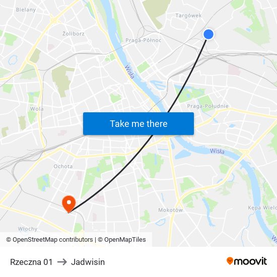 Rzeczna to Jadwisin map