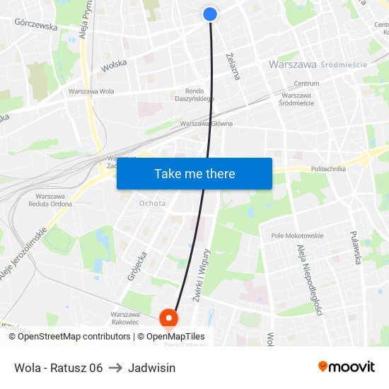 Wola - Ratusz 06 to Jadwisin map