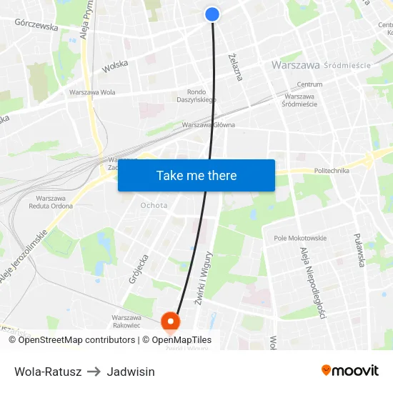 Wola - Ratusz to Jadwisin map