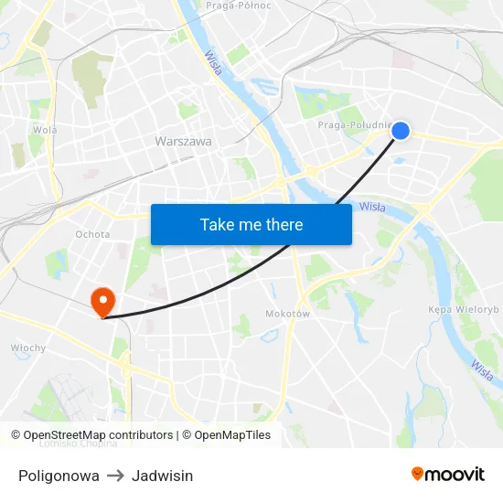 Poligonowa to Jadwisin map