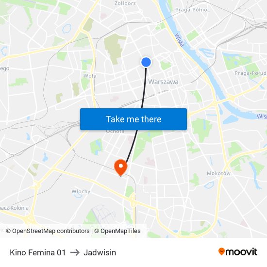 Kino Femina to Jadwisin map