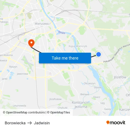 Borowiecka to Jadwisin map