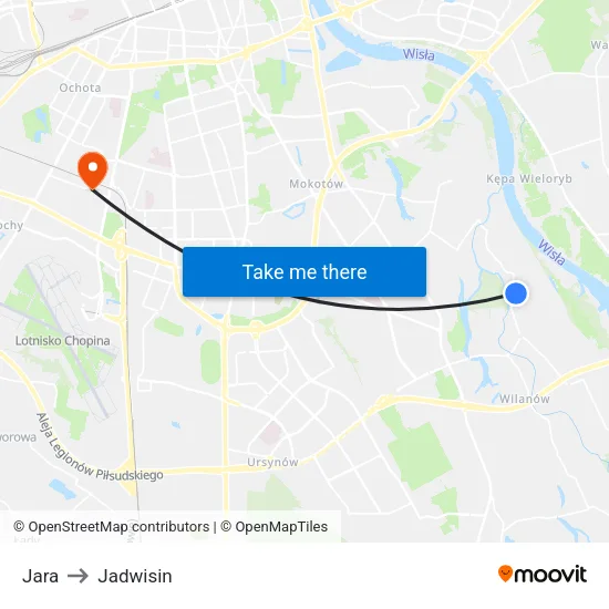 Jara to Jadwisin map