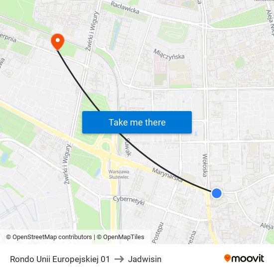 Rondo Unii Europejskiej 01 to Jadwisin map