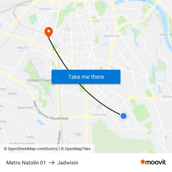 Metro Natolin 01 to Jadwisin map