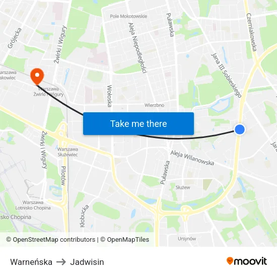 Warneńska to Jadwisin map