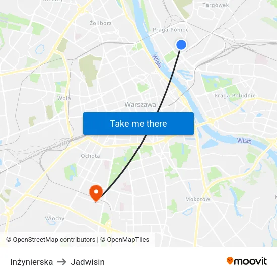 Inżynierska to Jadwisin map