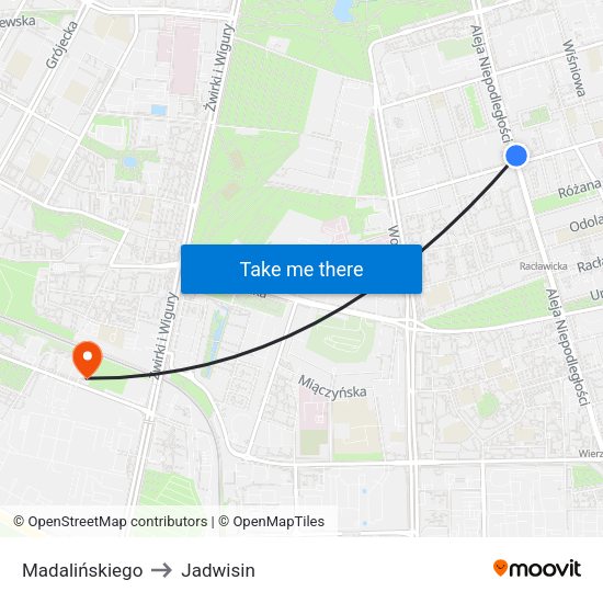 Madalińskiego to Jadwisin map