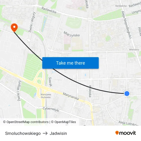 Smoluchowskiego to Jadwisin map