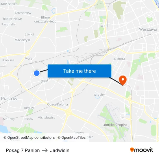 Posag 7 Panien to Jadwisin map