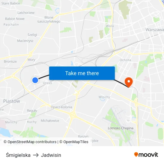 Śmigielska to Jadwisin map