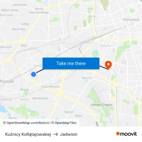 Kuźnicy Kołłątajowskiej to Jadwisin map