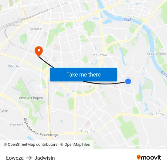 Łowcza to Jadwisin map