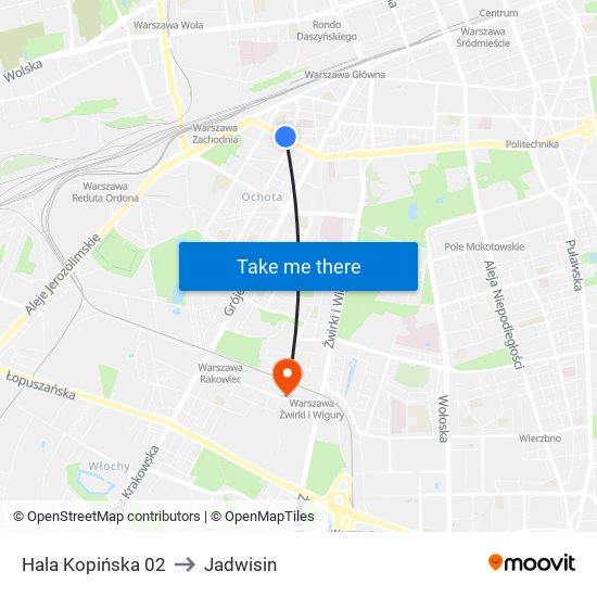 Hala Kopińska 02 to Jadwisin map