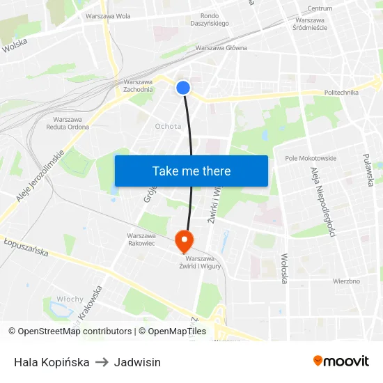 Hala Kopińska to Jadwisin map