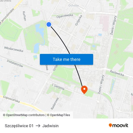 Szczęśliwice 01 to Jadwisin map