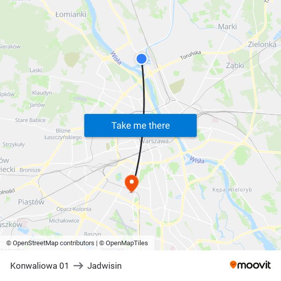 Konwaliowa 01 to Jadwisin map