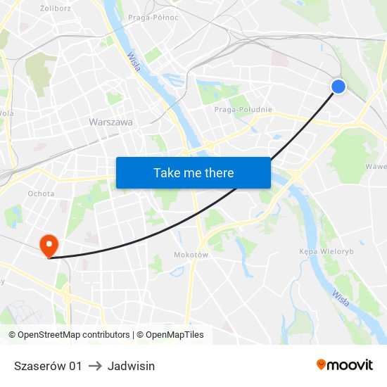 Szaserów to Jadwisin map