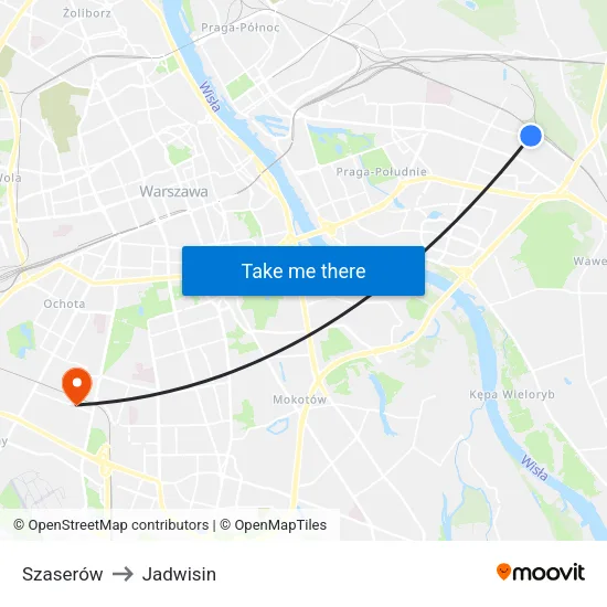Szaserów to Jadwisin map