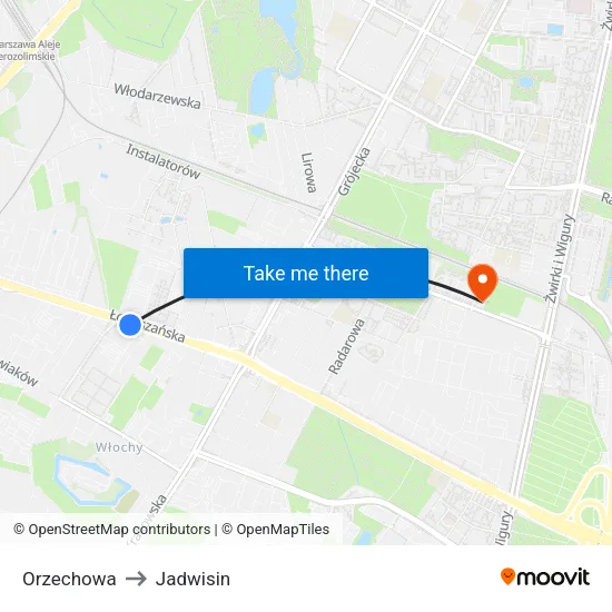 Orzechowa to Jadwisin map