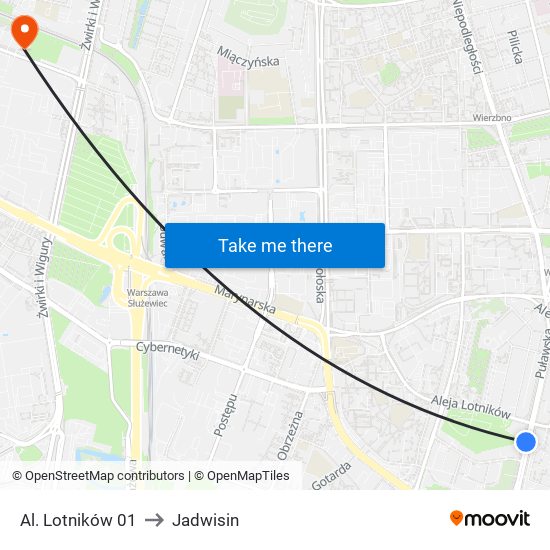 Al. Lotników 01 to Jadwisin map