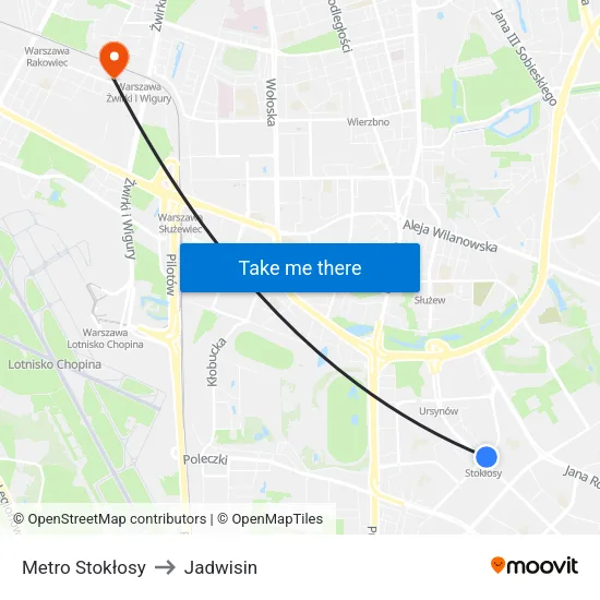 Metro Stokłosy to Jadwisin map