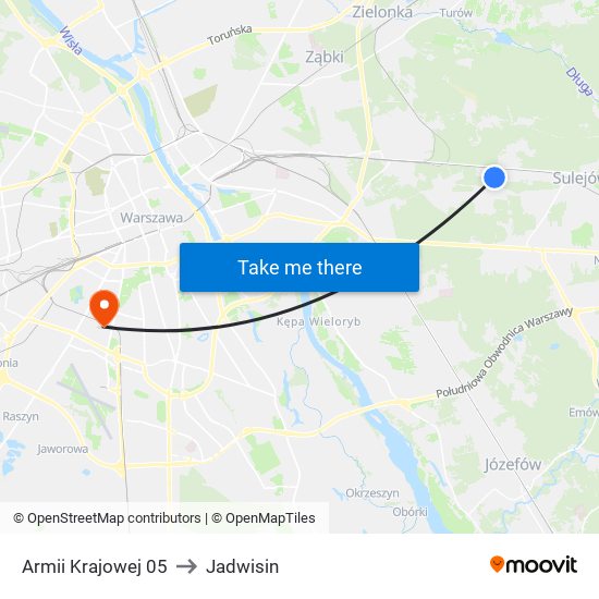 Armii Krajowej 05 to Jadwisin map