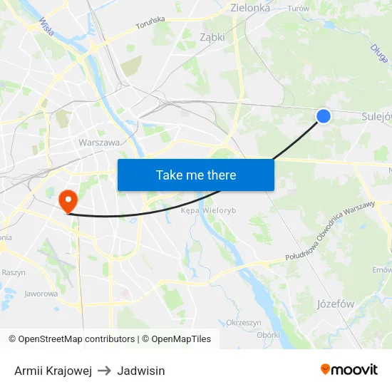 Armii Krajowej to Jadwisin map