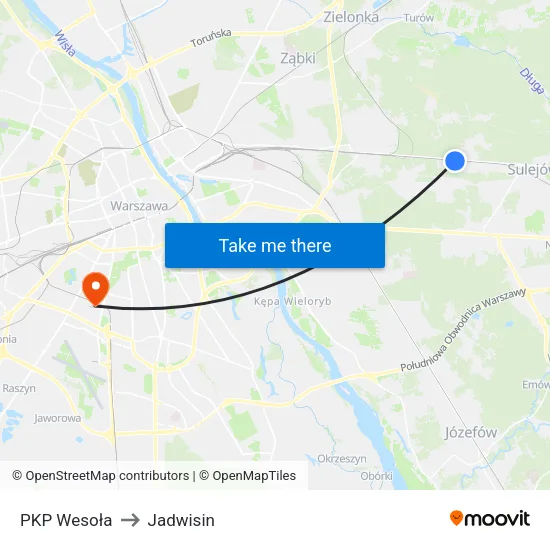 PKP Wesoła to Jadwisin map