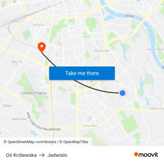 Oś Królewska to Jadwisin map