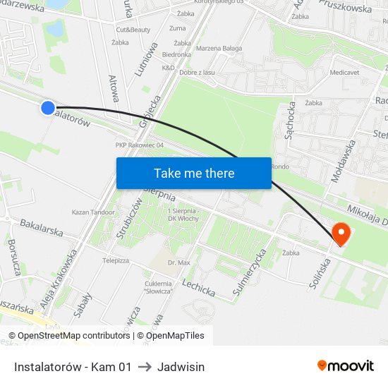 Instalatorów-Kam to Jadwisin map