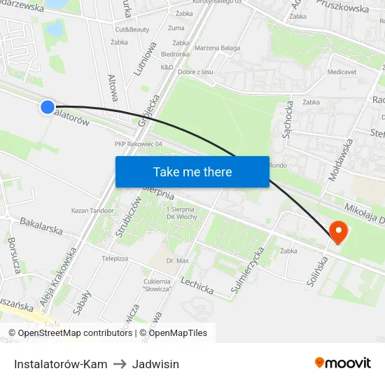Instalatorów - Kam to Jadwisin map