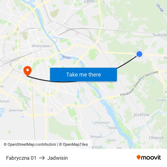 Fabryczna 01 to Jadwisin map