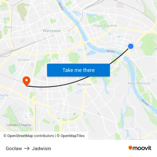 Gocław to Jadwisin map