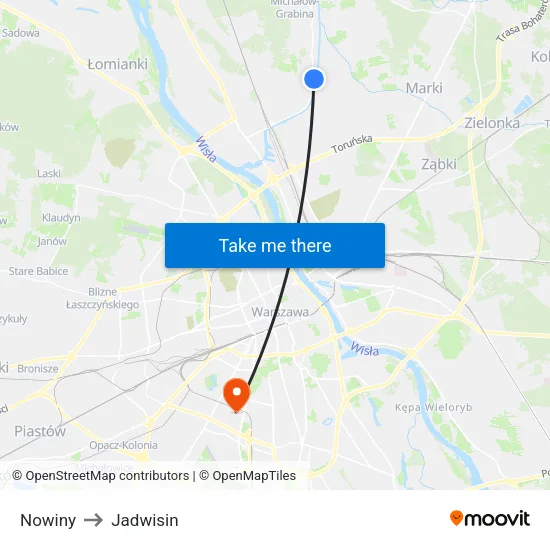 Nowiny to Jadwisin map