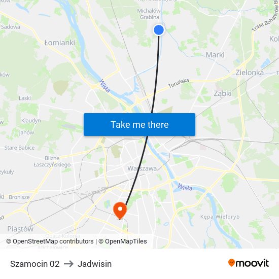 Szamocin to Jadwisin map