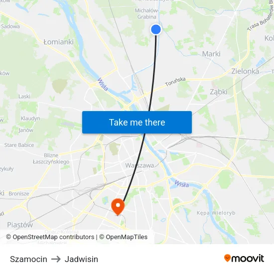 Szamocin to Jadwisin map