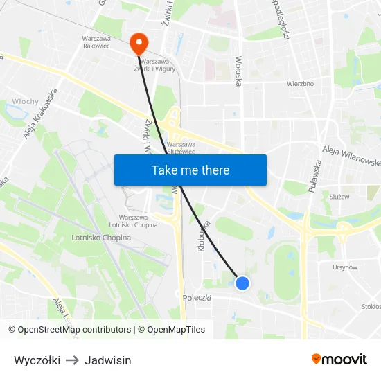 Wyczółki to Jadwisin map