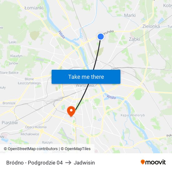 Bródno - Podgrodzie 04 to Jadwisin map