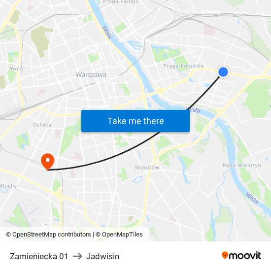 Zamieniecka 01 to Jadwisin map