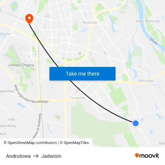 Andrutowa to Jadwisin map