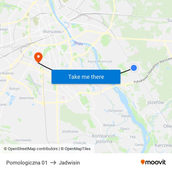 Pomologiczna 01 to Jadwisin map