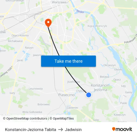 Konstancin-Jeziorna Tabita to Jadwisin map